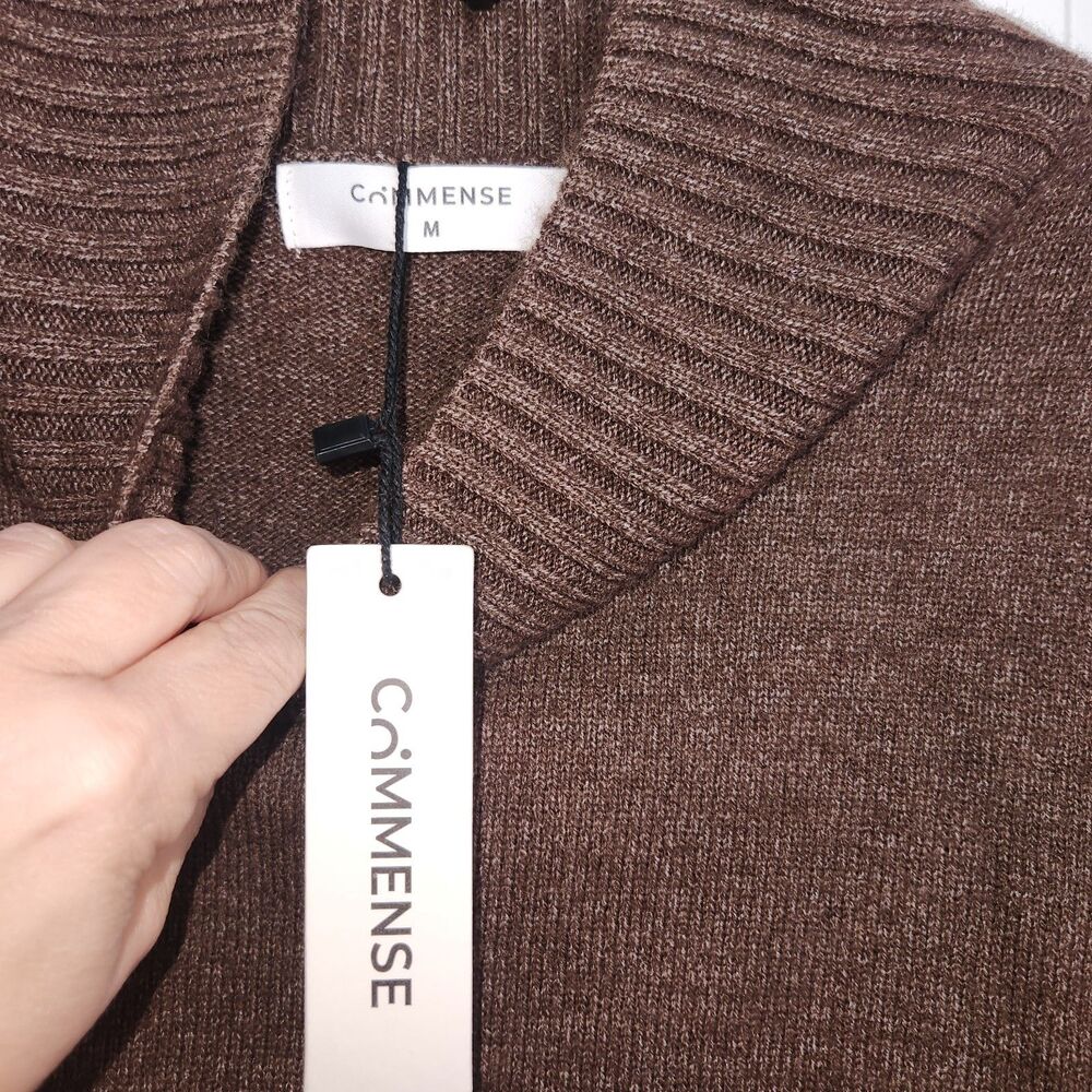 Commense Womens Turtleneck Knit Two Piece Set Loungewear Oversized Brown Medium - Picture 6 of 13